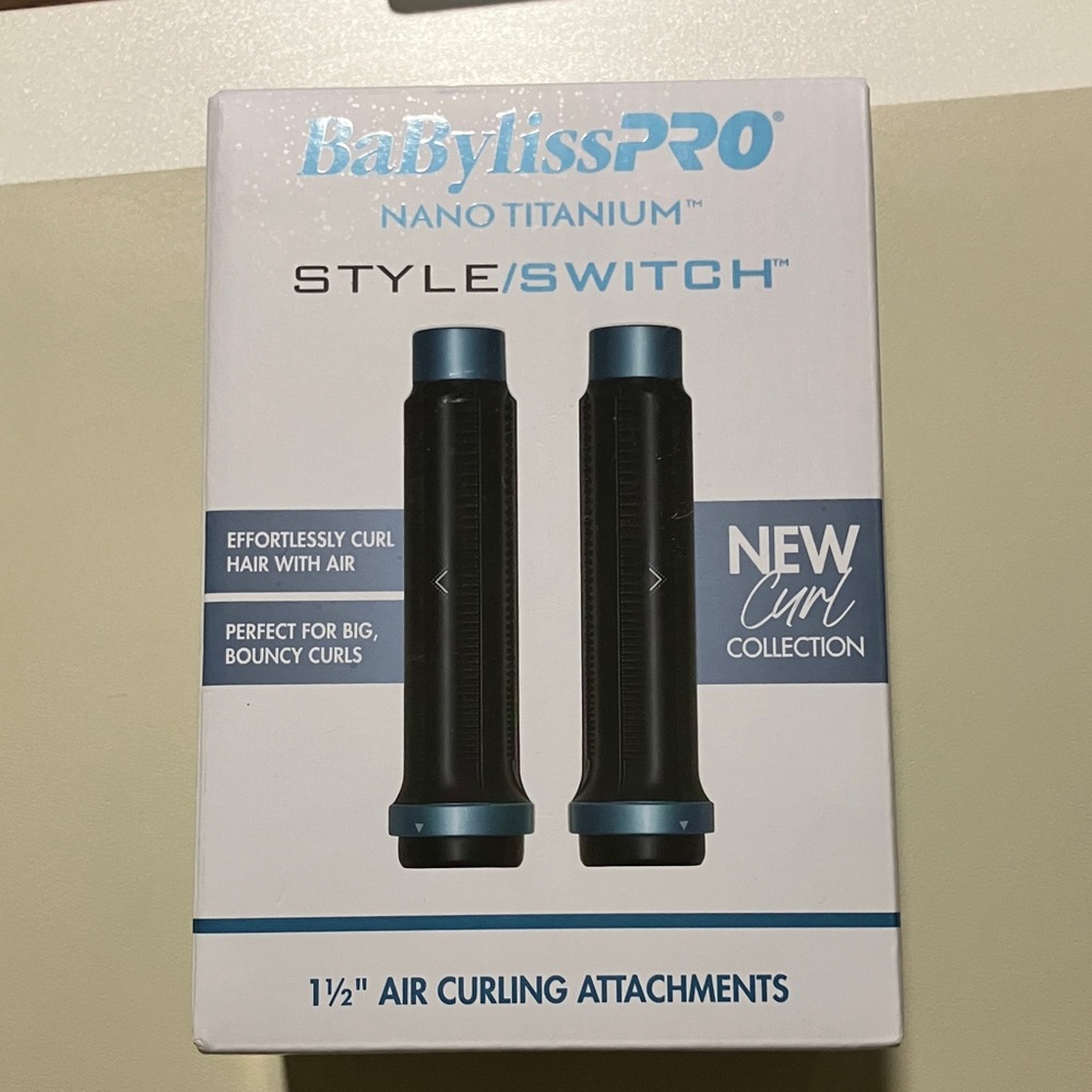 BaBylissPRO Nano Titanium Style/Switch 1½" Air Curling Attachments - Black/Teal